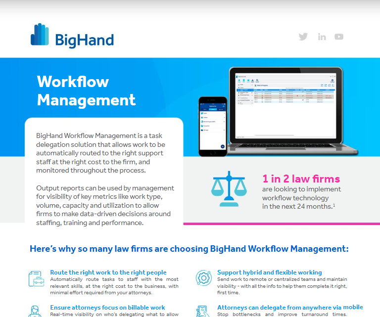 BigHand Workflow Management Product Sheet