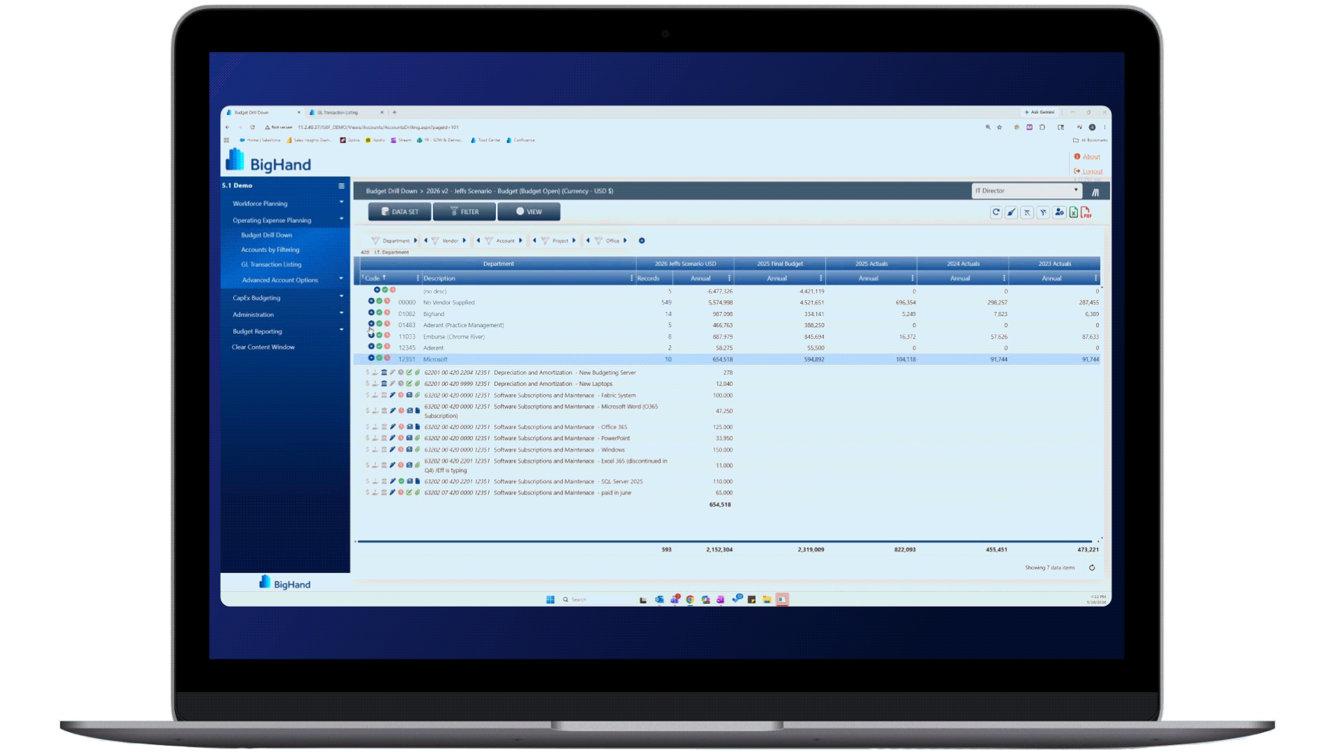 <p>Budgeting and Forecasting</p>