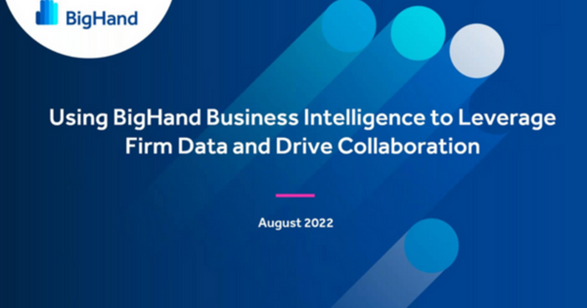 Webinar: Using BigHand BI powered by Iridium to track matter ...