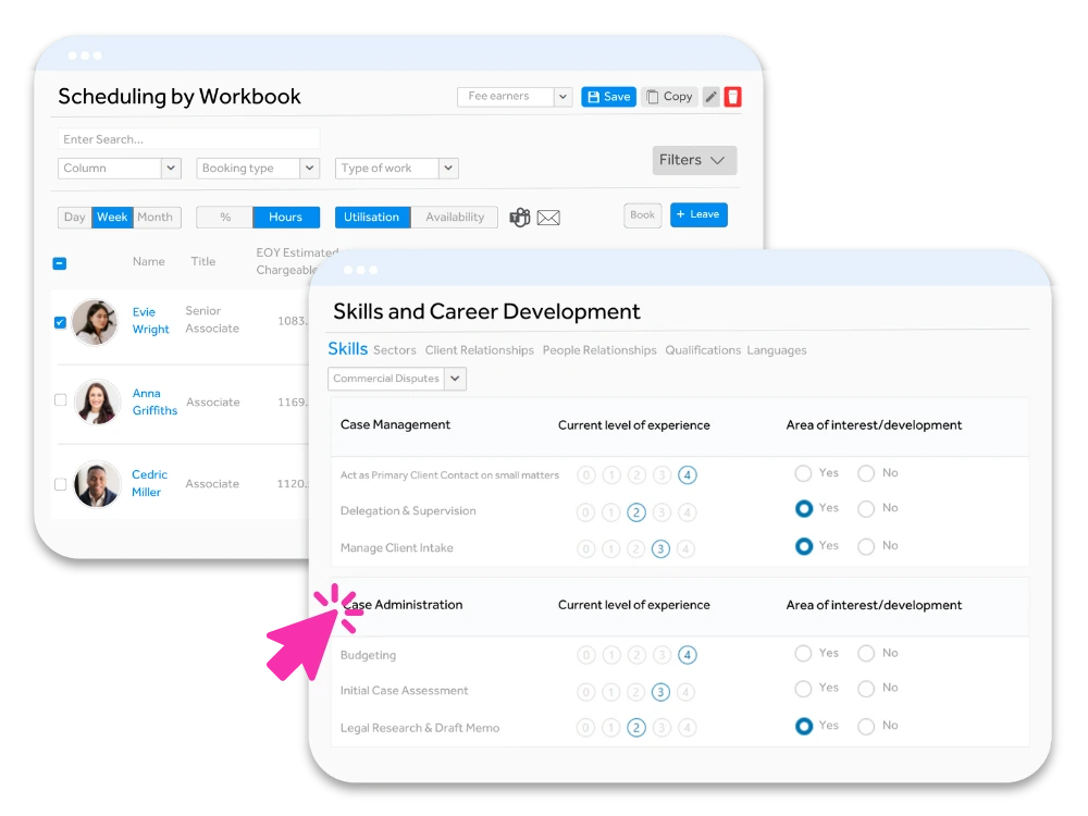 Screenshots of BigHand's Resource Management