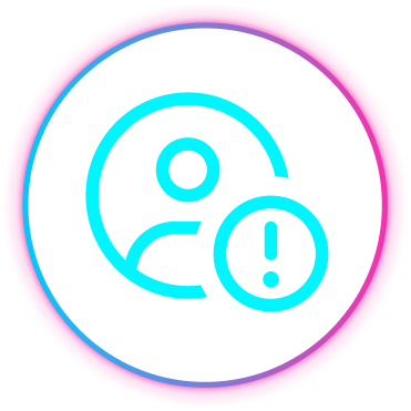 person with exclamation in a circle