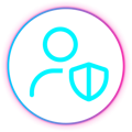 Person outline with shield