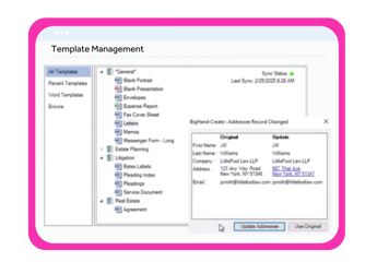 BigHand Document Creation - Template Management product screenshot
