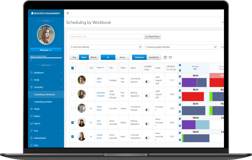 Laptop computer with a screenshot of BigHand Resource Management