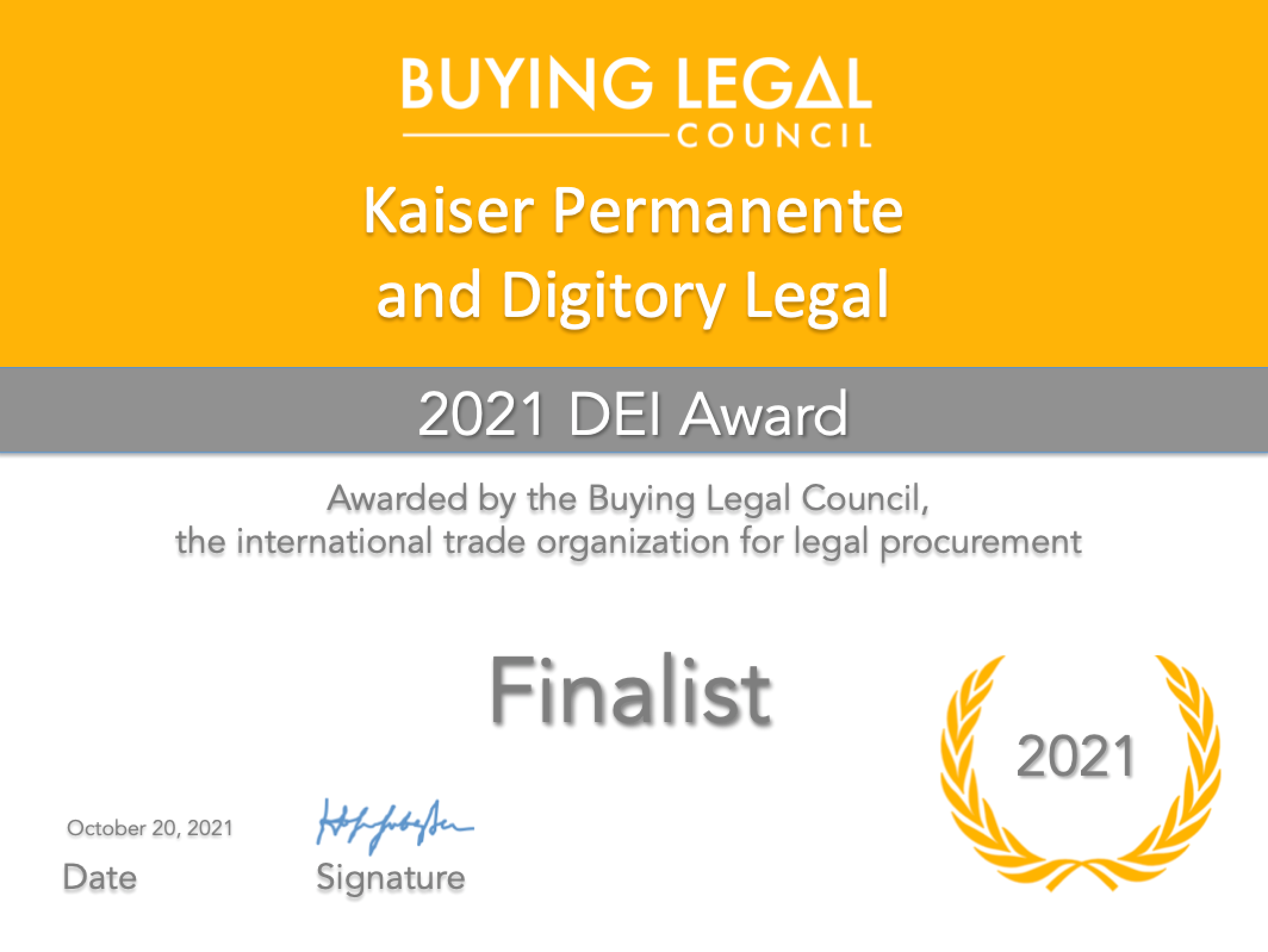 2021 Kaiser DEI Award - Digitory