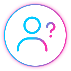 gradient outline of person with a question mark