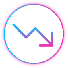 Downward-trending arrow icon representing declining performance
