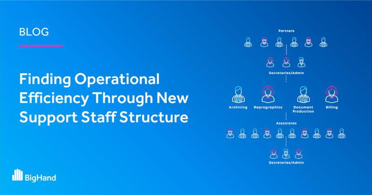 Finding operational efficiency through new support staff structures