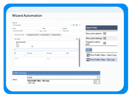 Wizard Automation Screen shot from BigHand's Document Creation