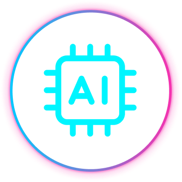 AI in a square within a circle