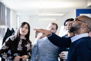 Group of people discussing