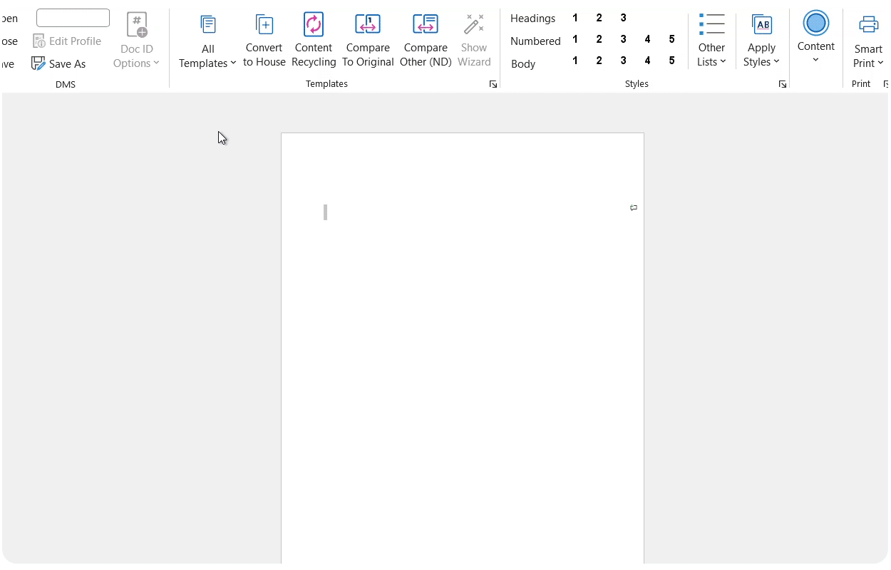 Central Template Control